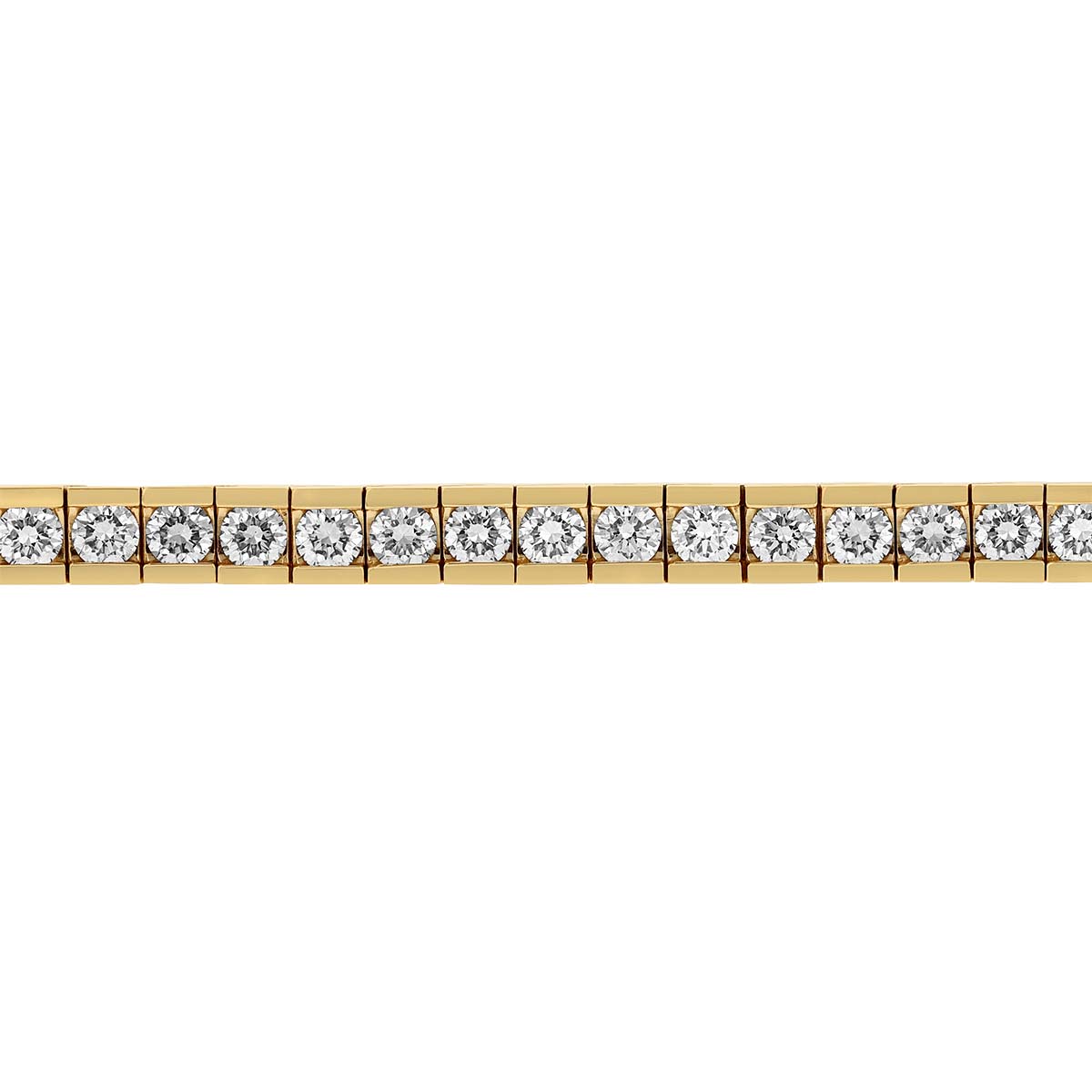 Diamond Channel Set Tennis Bracelet in Yellow Gold, 2.70 aptw